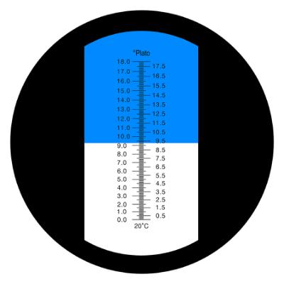 Refraktometer Øl/Alkohol (0-18° Plato) med 